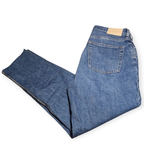 Everlane The Curvy Cheeky Straight‎ Jean Medium Wash Raw Hem 29x28.5" Inseam - Picture 6 of 13